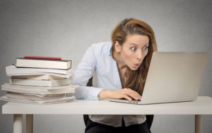 HR woman surprised by social media post